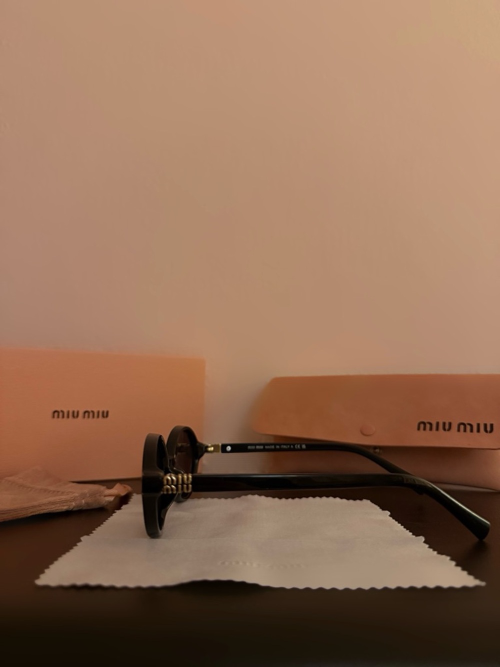 Miu Miu Black Oval Sunglasses - Picture 4 of 6